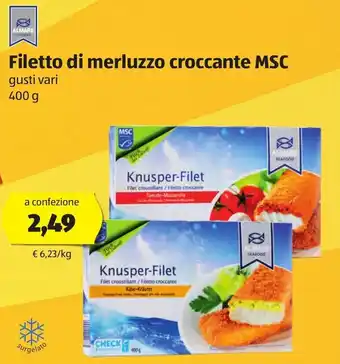 ALDI Almare Filetto di merluzzo croccante MSC 400g offerta