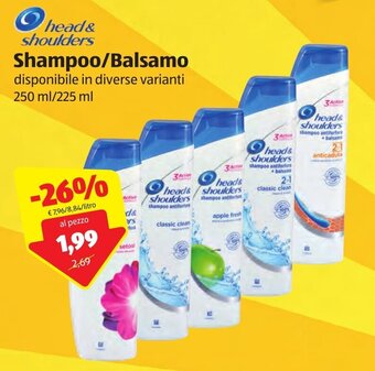 Head & Shoulders Shampoo/Balsamo 250ml/225ml