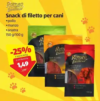 ALDI Snack di filetto per cani 150g/100g offerta