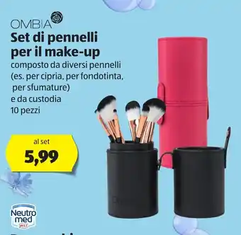 ALDI Ombia Set di pennelli per il make-up 10 pezzi offerta