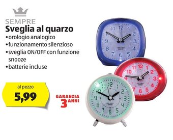 ALDI Sempre Sveglia al quarzo offerta