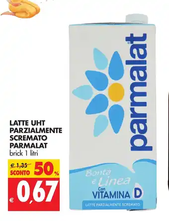 Tigros Parmalat Latte UHT Parzialmente Scremato 1lt. offerta