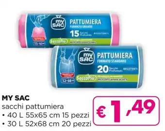 MY SAC sacchi pattumiera 30 L 52x68 cm 20 pezzi
