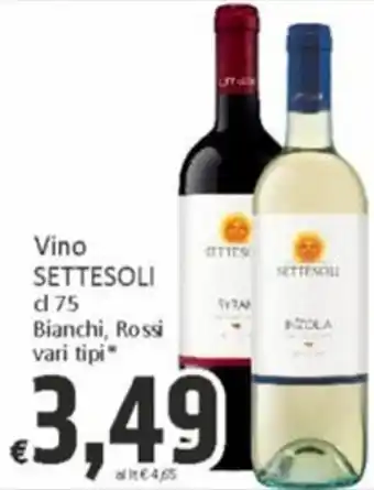 Vino SETTESOLI cl 75 Bianchi, Rossi vari tipi