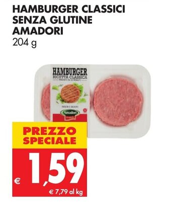 Tigros Amadori Hamburger Classici senza Glutine 204g offerta