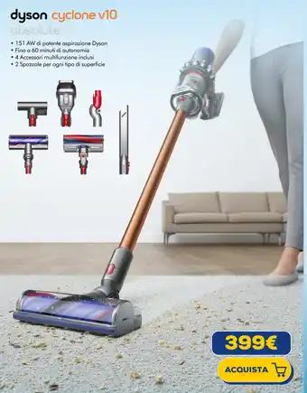 Euronics dyson cyclone v10 absolute offerta