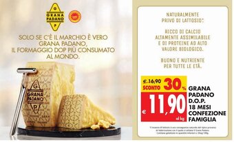 Tigros Grana Padano D.O.P 18 mesi confezione famiglia offerta