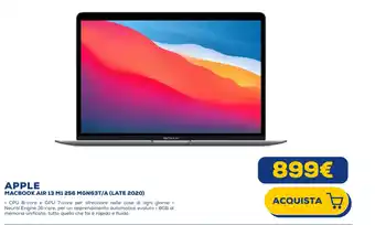 Euronics APPLE MACBOOK AIR 13 M1 256 MGN63T/A (LATE 2020) offerta