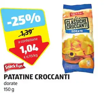 ALDI Snack Fun PATATINE CROCCANTI dorate 150 g offerta
