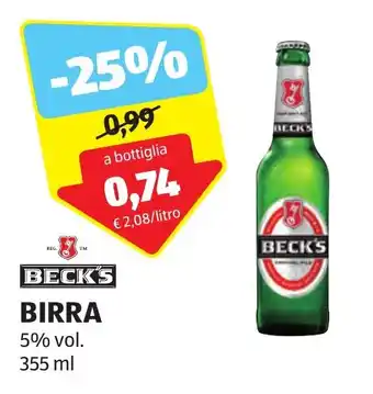 ALDI BECK'S BIRRA 5% vol. 355 ml offerta