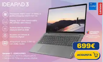 Euronics Lenovo IDEAPAD 3 offerta