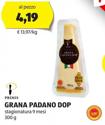 PRIMIS GRANA PADANO DOP stagionatura 9 mesi 300 g