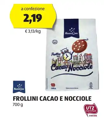 ALDI Buon Ora FROLLINI CACAO E NOCCIOLE 700 g offerta