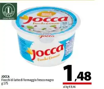 A&O JOCCA Fiocchi di latte di formaggio fresco magro g 175 offerta