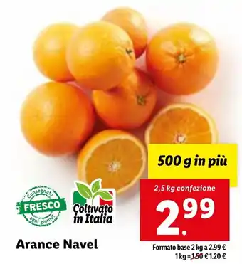 Lidl Arance Navel 2,5 kg offerta