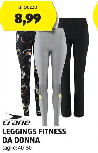 ALDI Crane LEGGINGS FITNESS DA DONNA taglie: 40-50 offerta