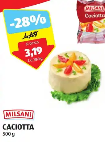 ALDI MILSANI CACIOTTA 500 g offerta
