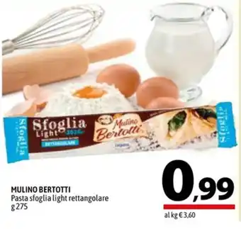 A&O MULINO BERTOTTI Pasta sfoglia light rettangolare g 275 offerta