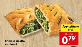 Lidl Sfizioso ricotta e spinaci 125 g pezzo offerta