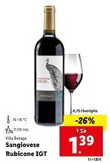 Lidl Villa Bonaga Sangiovese Rubicone IGT 0,75 l bottiglia offerta