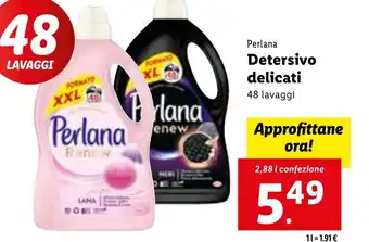 Lidl Perlana Detersivo delicati 48 lavaggi 2,88 l confezione offerta