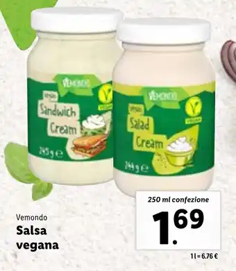 Lidl Vemondo Salsa vegana 250 ml confezione offerta