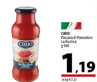 A&O CIRIO Passata di Pomodoro La Rustica g 560 offerta