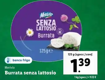 Lidl Merivio Burrata senza lattosio 125 g (sgocc.) conf. offerta