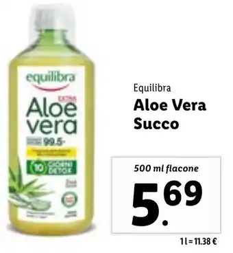 Lidl Equilibra Aloe Vera Succo 500 ml flacone offerta