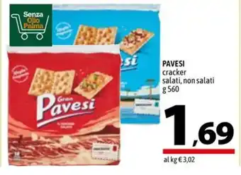 A&O PAVESI cracker salati, non salati g 560 offerta