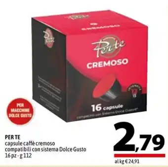 A&O PER TE capsule caffè cremoso compatibili con sistema Dolce Gusto 16 pz-g 112 offerta