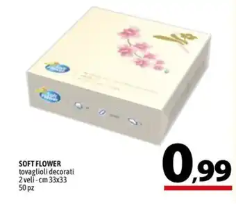 A&O SOFT FLOWER tovaglioli decorati 2 veli-cm 33x33 50 pz offerta