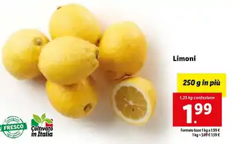 Lidl Limoni 1,25 kg confezione offerta