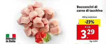 Lidl Bocconcini di carne di tacchino 400 g confezione offerta