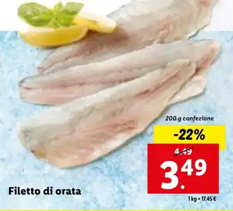 Lidl Filetto di orata 200 g confezione offerta