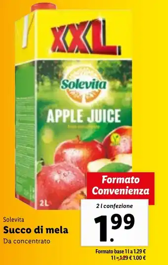Lidl Solevita Succo di mela 2 l confezione offerta