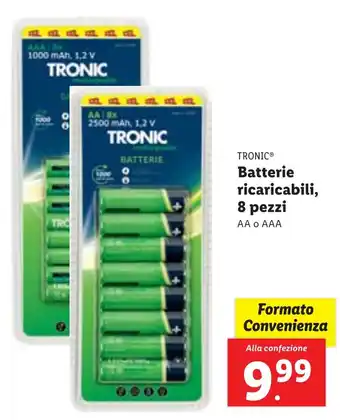 Lidl TRONIC Batterie ricaricabili, 8 pezzi AA o AAA offerta