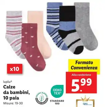 Lidl lupilu Calze da bambini, 10 paia offerta