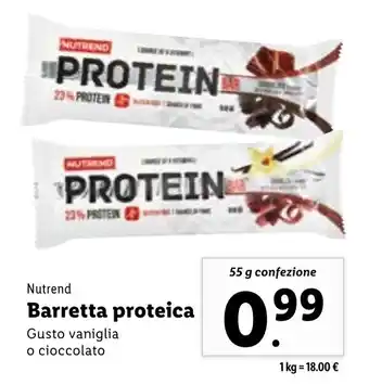 Lidl Nutrend Barretta proteica 55 g confezione offerta