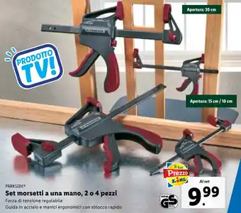 Lidl PARKSIDE Set morsetti a una mano, 2 o 4 pezzi offerta