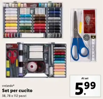 Lidl crelando Set per cucito 38, 78 o 112 pezzi offerta
