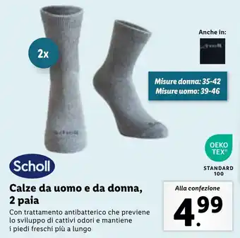 Lidl Scholl Calze da uomo e da donna, 2 paia offerta