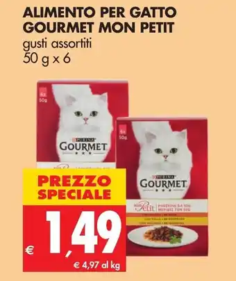 Tigros Purina Gourmet Mon Petit Alimento per Gatto 50g x 6 offerta