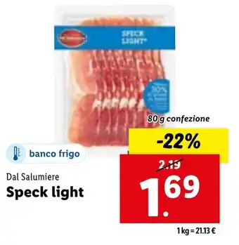 Lidl Dal Salumiere Speck light 80 g confezione offerta
