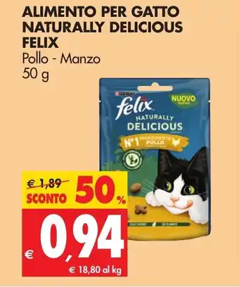 Tigros Felix Alimento per Gatto Naturally Delicious 50g offerta