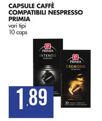 Tigros Primia Capsule Caffè Compatibili Nespresso 10 caps offerta