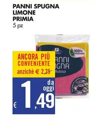 Tigros Primia Panni Spugna Limone 5pz offerta