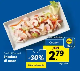 Lidl Cuochi & Pescatori Insalata di mare 250 g confezione offerta