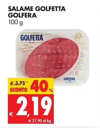 Tigros Golfera Salame Golfetta 100g offerta