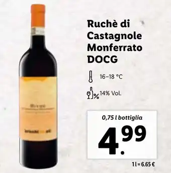 Lidl Ruchè di Castagnole Monferrato DOCG 0,75 l bottiglia offerta